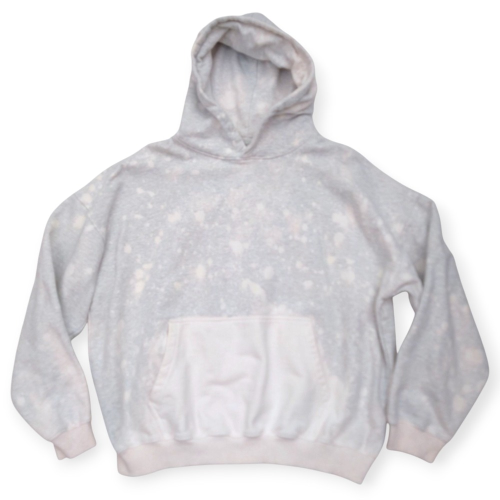 Adanola Hoody Oversized Size Medium Hoodie Heathered Gray Splashed Dyed